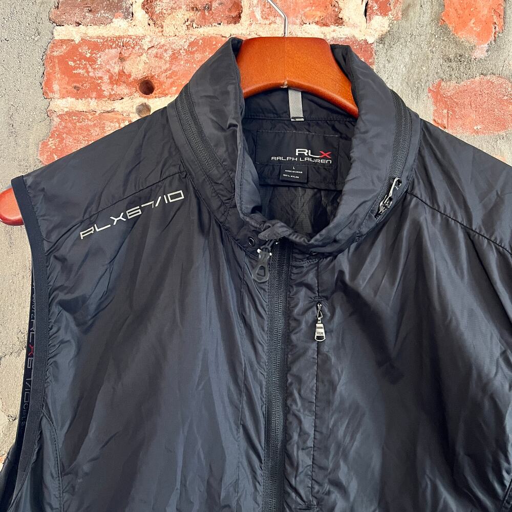 Polo RLX Ralph Lauren Men's Black Full Zip Vest L 21x26